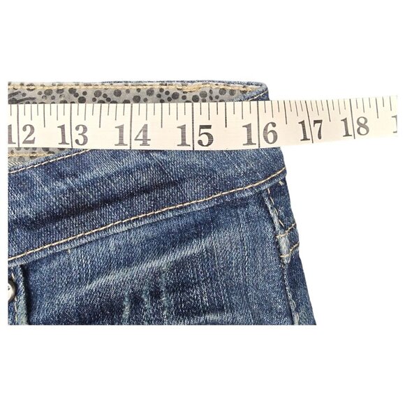 Vtg Harley Davidson Denim Blue Jeans Sz 29 Relaxed Distressed Light Wash Cuffed - Picture 9 of 13